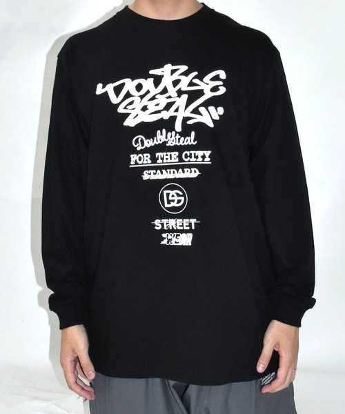 DOUBLE STEAL（ダブルスティール）の「タギング＆ロゴ 長袖Tシャツ（Tシャツ/カットソー・メンズ・ホワイト/ブラック・X-LARGE/LARGE/MEDIUM）」の8枚目の写真