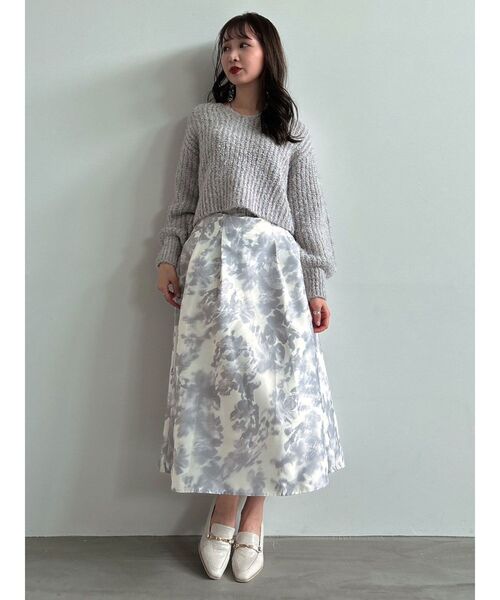 dazzlin(ダズリン)の「ブレンドカラークロップドニットトップス(ニット/セーター・レディース・ピンク/グレー/パープル/イエロー/ベージュ・FREE)」の14枚目の写真
