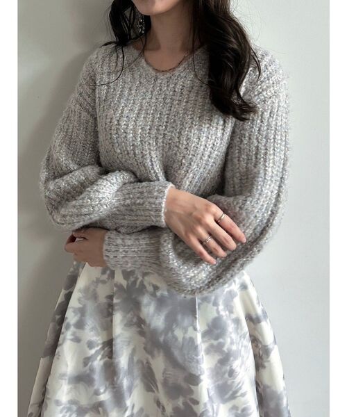 dazzlin（ダズリン）の「ブレンドカラークロップドニットトップス