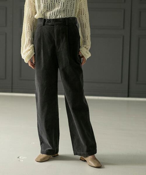 coen（コーエン）の「コーデュロイタックパンツ（その他パンツ・レディース・ライトグレー/ダークグレー・S/M/L）」の2枚目の写真