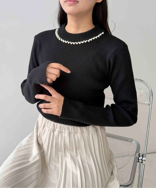 AS KNOW AS plus(アズノゥアズプラス)の「☆BASICリブハイネックニットプルオーバー(ニット/セーター・レディース・ホワイト系/ブラック系/ベージュ系/グリーン系その他/グレイッシュブルー/ブラック/グレイッシュベージュ/オフホワイト/グリーン系その他2/レッド系その他3/グリーン系その他3/ネイビー系/ボルドー/ブラック系1/ホワイト系1・FREE)」の1枚目の写真