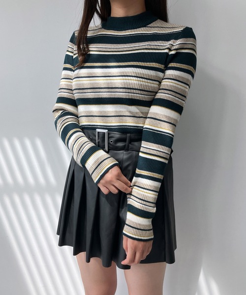 AS KNOW AS plus（アズノゥアズプラス）の「☆BASICリブハイネックニットプルオーバー（ニット/セーター・レディース・ホワイト系/ブラック系/ベージュ系/グリーン系その他/グレイッシュブルー/ブラック/グレイッシュベージュ/オフホワイト/グリーン系その他2/レッド系その他3/グリーン系その他3・FREE）」の8枚目の写真