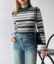 ☆BASICリブハイネックニットプルオーバー