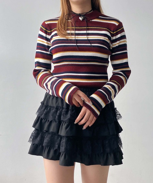 AS KNOW AS plus（アズノゥアズプラス）の「☆BASICリブハイネックニットプルオーバー（ニット/セーター・レディース・ホワイト系/ブラック系/ベージュ系/グリーン系その他/グレイッシュブルー/ブラック/グレイッシュベージュ/オフホワイト/グリーン系その他2/レッド系その他3/グリーン系その他3・FREE）」の11枚目の写真