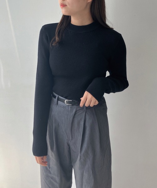 AS KNOW AS plus（アズノゥアズプラス）の「☆BASICリブハイネックニットプルオーバー（ニット/セーター・レディース・ホワイト系/ブラック系/ベージュ系/グリーン系その他/グレイッシュブルー/ブラック/グレイッシュベージュ/オフホワイト/グリーン系その他2/レッド系その他3/グリーン系その他3・FREE）」の20枚目の写真