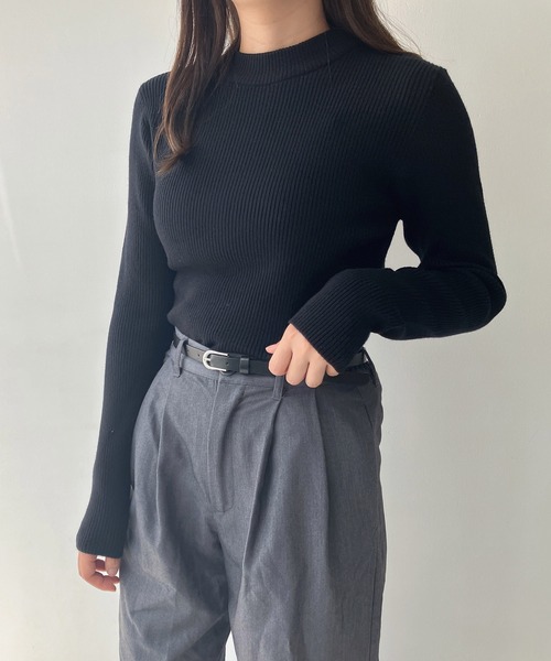 AS KNOW AS plus（アズノゥアズプラス）の「☆BASICリブハイネックニットプルオーバー（ニット/セーター・レディース・ホワイト系/ブラック系/ベージュ系/グリーン系その他/グレイッシュブルー/ブラック/グレイッシュベージュ/オフホワイト/グリーン系その他2/レッド系その他3/グリーン系その他3・FREE）」の21枚目の写真