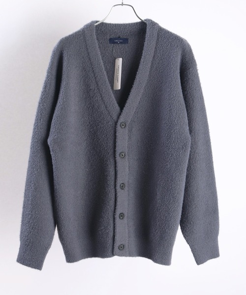 WESTSEA(ウエストシー)の「フェザーヤーンニット ルーズサイズ 長袖Vカーディガン(カーディガン/ボレロ・メンズ・ターコイズブルー/ライトグレー/ブラック/グレイッシュブルー/チャコール/ワイン/マスタード/グレー系その他/ライトブルー/ライトベージュ/ダークネイビー/プラム・L/M)」の5枚目の写真