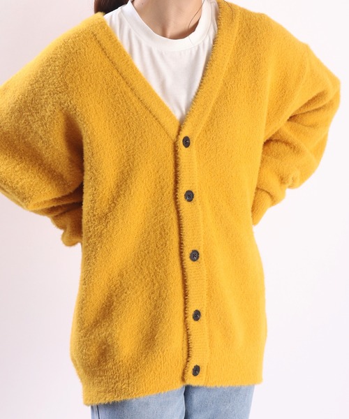 WESTSEA(ウエストシー)の「フェザーヤーンニット ルーズサイズ 長袖Vカーディガン(カーディガン/ボレロ・メンズ・ターコイズブルー/ライトグレー/ブラック/グレイッシュブルー/チャコール/ワイン/マスタード/グレー系その他/ライトブルー/ライトベージュ/ダークネイビー/プラム・L/M)」の12枚目の写真