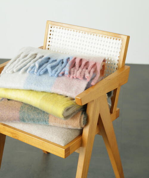 FREE'S MART（フリーズマート）の「◆大柄チェックストール（マフラー・レディース・ブルー系その他/イエロー系その他/ピンク系その他・ﾌﾘ-）」の21枚目の写真