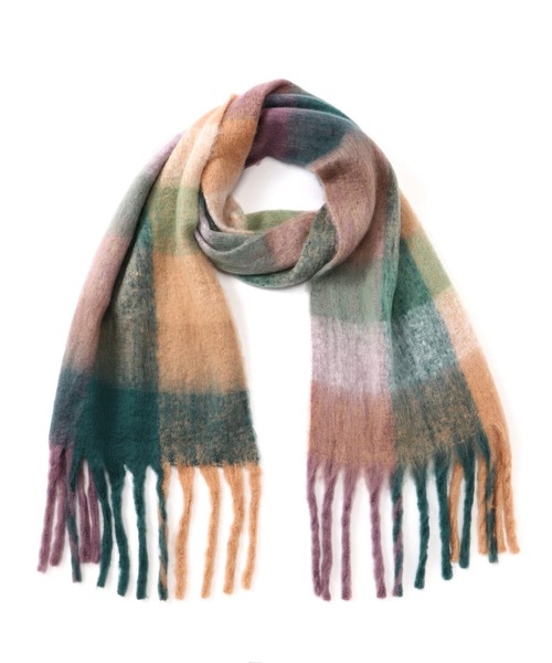 FREE'S MART（フリーズマート）の「◆大柄チェックストール（マフラー・レディース・ブルー系その他/イエロー系その他/ピンク系その他・ﾌﾘ-）」の6枚目の写真