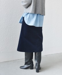 【ZOZO限定】SHIPS.me:コーデュロイ 台形 ミディ スカート