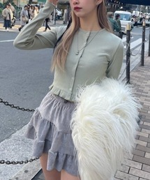 UGLY SHADOW | 韓国ブランド Uglyshadow アグリーシャドウ CRYSTAL CARDIGAN 長袖Tシャツ 長袖トップス カーディガン クロップドトップス 短丈カーディガン ショートカーディガン(カーディガン/ボレロ)