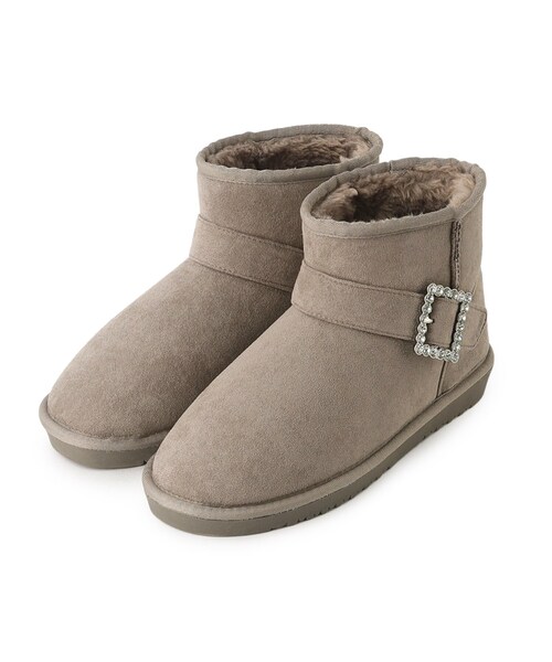 OPAQUE.CLIP(オペークドットクリップ)の「◆ビジュー付きフェイクムートンブーツ(ブーツ・レディース・サンドベージュ/ブラック・02/03)」の18枚目の写真