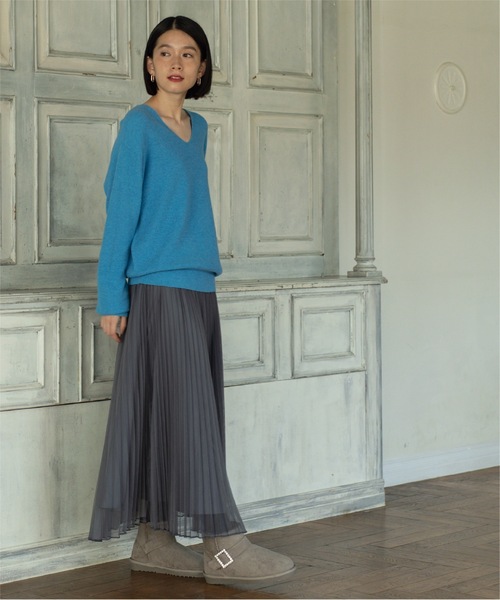 OPAQUE.CLIP(オペークドットクリップ)の「◆ビジュー付きフェイクムートンブーツ(ブーツ・レディース・サンドベージュ/ブラック・02/03)」の13枚目の写真