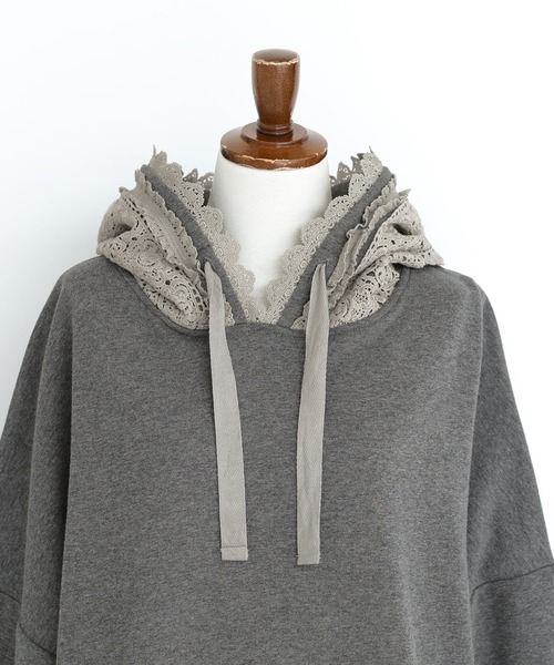 somari imagination（ソマリ イマジネーション）の「『裏シャギーレースパーカーワンピース』（ワンピース・レディース・ブラック/チャコールグレー・FREE）」の9枚目の写真