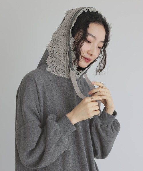 somari imagination（ソマリ イマジネーション）の「『裏シャギーレースパーカーワンピース』（ワンピース・レディース・ブラック/チャコールグレー・FREE）」の19枚目の写真