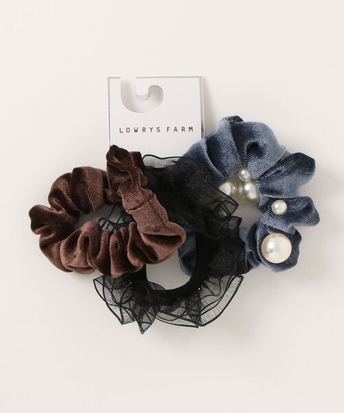 LOWRYS FARM(ローリーズファーム)の「セットシュシュ2 989853(シュシュ・レディース・グリーン/ブラウン/ブラック・FREE)」の2枚目の写真