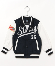 stussy ドミノワッペンスタジャン黒ダイスジャケットキッズにもDominos stussy ドミノワッペンスタジャン黒ダイスジャケットキッズにも