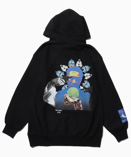LONELY/論理（ロンリー）の「LONELY(論理)/ロンリー 13ozHEAVY WEIGHT “KTLONELY” HOODIE 裏起毛 フーディー（パーカー・メンズ・ブラック/アッシュグレー・XL/L/2XL）」の3枚目の写真