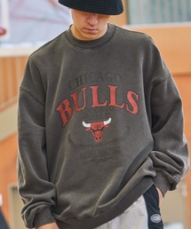 NBA/エヌビーエー 別注 ロゴ刺繍/プリント ピグメント加工ビッグシルエットプルオーバースウェット