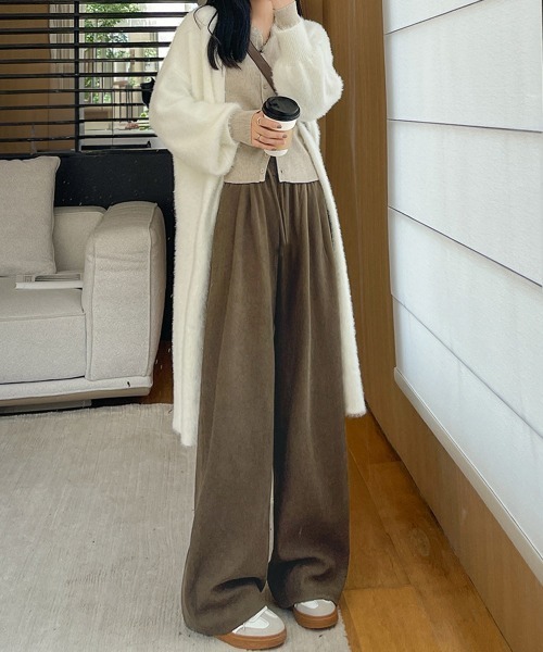 Miniministore(ミニミニストア)の「ワイドパンツ ハイウエスト 春秋冬 韓国(スラックス・レディース・ダークネイビー/ブラック/ダークブラウン/ベージュ/ブラウン/オフホワイト・FREE)」の19枚目の写真