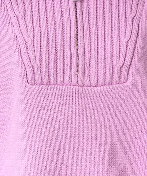 OPAQUE.CLIP（オペークドットクリップ）の「◆ハーフZIPミドルゲージニット【洗濯機洗い可】（ニット/セーター・レディース・ライトパープル/ホワイト/グレー・40/38）」の14枚目の写真