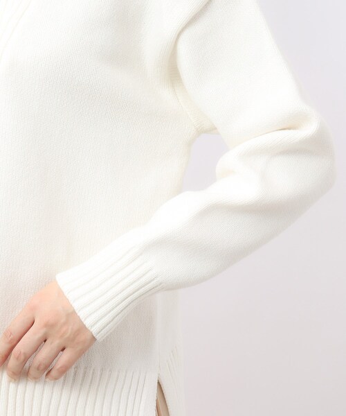 OPAQUE.CLIP（オペークドットクリップ）の「◆ハーフZIPミドルゲージニット【洗濯機洗い可】（ニット/セーター・レディース・ライトパープル/ホワイト/グレー・40/38）」の17枚目の写真