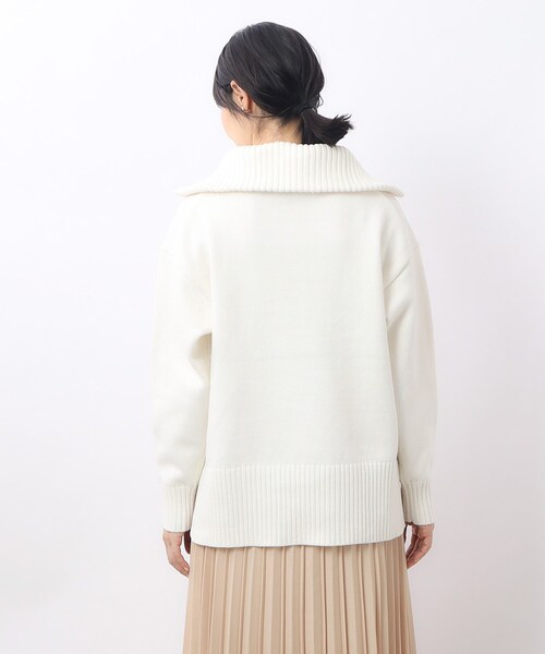 OPAQUE.CLIP（オペークドットクリップ）の「◆ハーフZIPミドルゲージニット【洗濯機洗い可】（ニット/セーター・レディース・ライトパープル/ホワイト/グレー・40/38）」の21枚目の写真