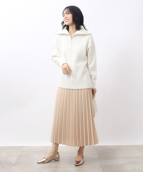 OPAQUE.CLIP（オペークドットクリップ）の「◆ハーフZIPミドルゲージニット【洗濯機洗い可】（ニット/セーター・レディース・ライトパープル/ホワイト/グレー・40/38）」の22枚目の写真