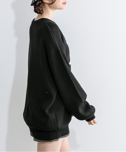 Miffy（ ミッフィー）の「miffyジャガードニット　1041180060（ニット/セーター・レディース・ブラック/オフホワイト・FREE）」の7枚目の写真