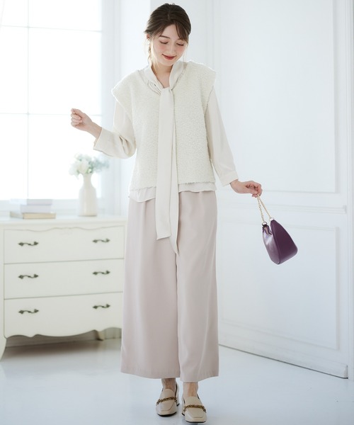 12Twelve Agenda(トゥエルブ アジェンダ)の「【足長見え!】【ハイウエスト】ウエスト2wayワイドパンツ(その他パンツ・レディース・ネイビー/ベージュ・M)」の8枚目の写真