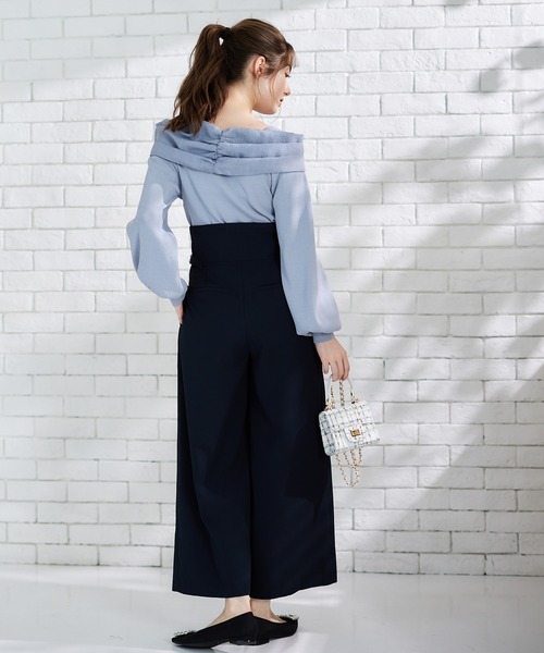 12Twelve Agenda(トゥエルブ アジェンダ)の「【足長見え!】【ハイウエスト】ウエスト2wayワイドパンツ(その他パンツ・レディース・ネイビー/ベージュ・M)」の13枚目の写真