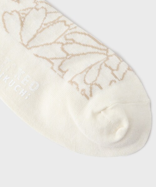 TAKEO KIKUCHI（タケオキクチ）の「◆【日本製】オリジナル花柄 ソックス（ソックス/靴下・メンズ・グリーン系/チャコールグレー/ライトベージュ・00）」の4枚目の写真