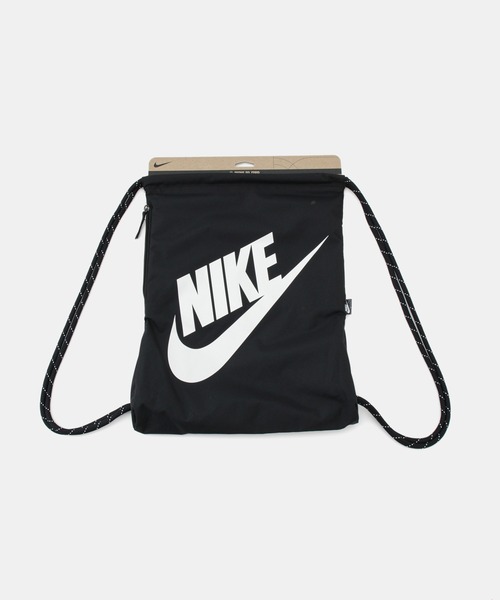 NIKE（ナイキ）の「【KIDS】【NIKE/ナイキ】ヘリテージドローストリングシームサック（バックパック/リュック・キッズ・ブラック/シルバー・FREE）」の11枚目の写真