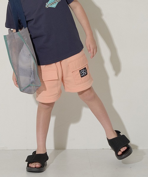 b・ROOM（ビールーム）の「ビッグポケット4分丈スウェットパンツ（その他パンツ・キッズ・サックスブルー/オートミール/オレンジ/ベージュ/ネイビー/ミント・120cm/100cm/130cm/140cm/110cm）」の6枚目の写真