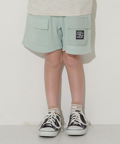 b・ROOM（ビールーム）の「ビッグポケット4分丈スウェットパンツ（その他パンツ・キッズ・サックスブルー/オートミール/オレンジ/ベージュ/ネイビー/ミント・120cm/100cm/130cm/140cm/110cm）」の3枚目の写真