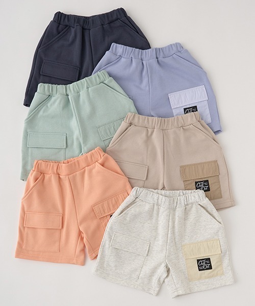 b・ROOM（ビールーム）の「ビッグポケット4分丈スウェットパンツ（その他パンツ・キッズ・サックスブルー/オートミール/オレンジ/ベージュ/ネイビー/ミント・120cm/100cm/130cm/140cm/110cm）」の15枚目の写真