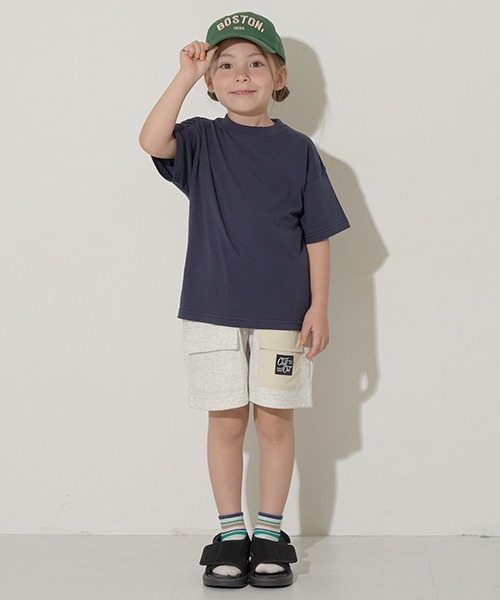 b・ROOM（ビールーム）の「ビッグポケット4分丈スウェットパンツ（その他パンツ・キッズ・サックスブルー/オートミール/オレンジ/ベージュ/ネイビー/ミント・120cm/100cm/130cm/140cm/110cm）」の21枚目の写真