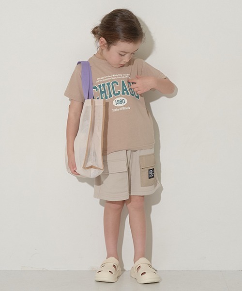 b・ROOM（ビールーム）の「ビッグポケット4分丈スウェットパンツ（その他パンツ・キッズ・サックスブルー/オートミール/オレンジ/ベージュ/ネイビー/ミント・120cm/100cm/130cm/140cm/110cm）」の9枚目の写真