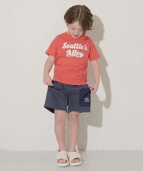 b・ROOM（ビールーム）の「ビッグポケット4分丈スウェットパンツ（その他パンツ・キッズ・サックスブルー/オートミール/オレンジ/ベージュ/ネイビー/ミント・120cm/100cm/130cm/140cm/110cm）」の11枚目の写真