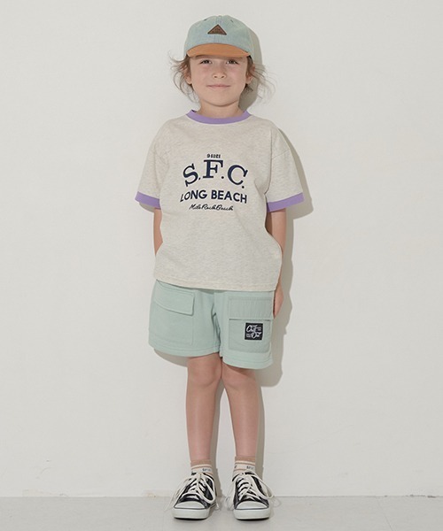 b・ROOM（ビールーム）の「ビッグポケット4分丈スウェットパンツ（その他パンツ・キッズ・サックスブルー/オートミール/オレンジ/ベージュ/ネイビー/ミント・120cm/100cm/130cm/140cm/110cm）」の12枚目の写真