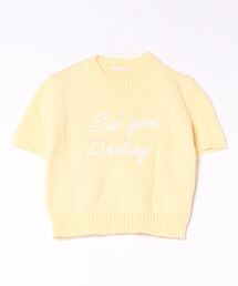 ロゴ刺繍入りパステルカラーニット