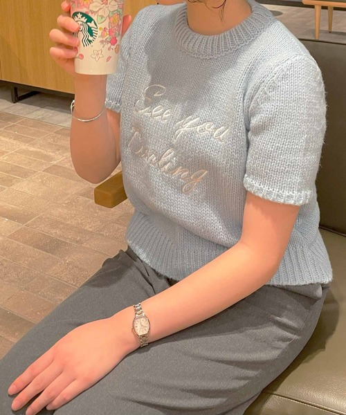 frunco(フランコ)の「ロゴ刺繍入りパステルカラーニット(ニット/セーター・レディース・ホワイト/イエロー/ブルー・FREE)」の9枚目の写真