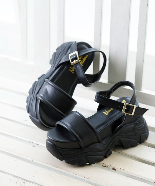 Noubel Voug Relax(ヌーベルヴォーグリラックス)の「極厚ボリュームソールストラップスポーツサンダル(サンダル・レディース・ホワイト/ブラック・S/LL/L/M)」の5枚目の写真