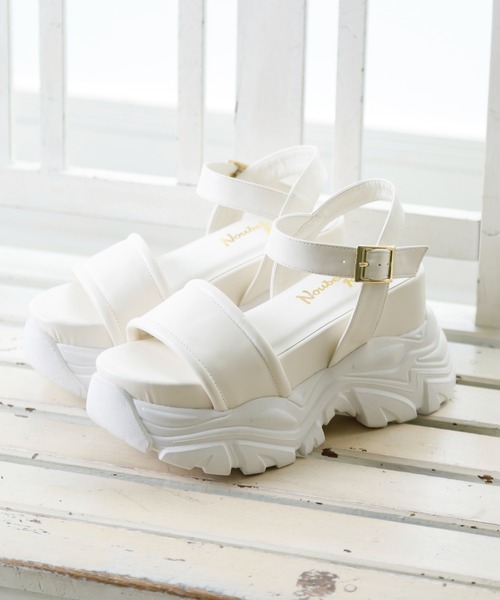 Noubel Voug Relax(ヌーベルヴォーグリラックス)の「極厚ボリュームソールストラップスポーツサンダル(サンダル・レディース・ホワイト/ブラック・S/LL/L/M)」の6枚目の写真