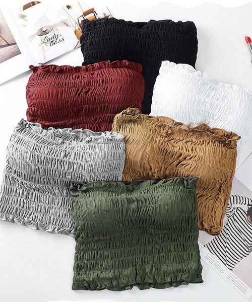 Miniministore（ミニミニストア）の「チューブトップカップ付きインナーおしゃれ（チューブトップ・レディース・グリーン/ブラック/グレー/ホワイト/ワインレッド/ライトブラウン・FREE）」の20枚目の写真