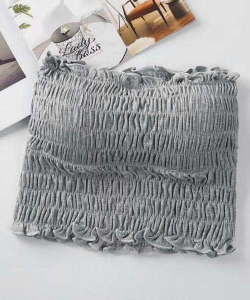 Miniministore（ミニミニストア）の「チューブトップカップ付きインナーおしゃれ（チューブトップ・レディース・グリーン/ブラック/グレー/ホワイト/ワインレッド/ライトブラウン・FREE）」の10枚目の写真