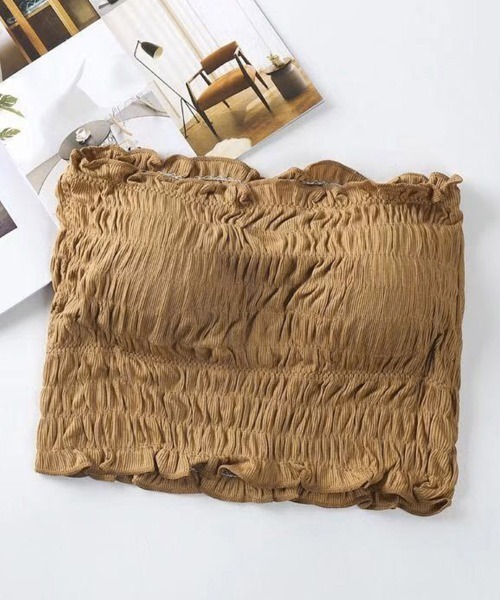 Miniministore（ミニミニストア）の「チューブトップカップ付きインナーおしゃれ（チューブトップ・レディース・グリーン/ブラック/グレー/ホワイト/ワインレッド/ライトブラウン・FREE）」の9枚目の写真