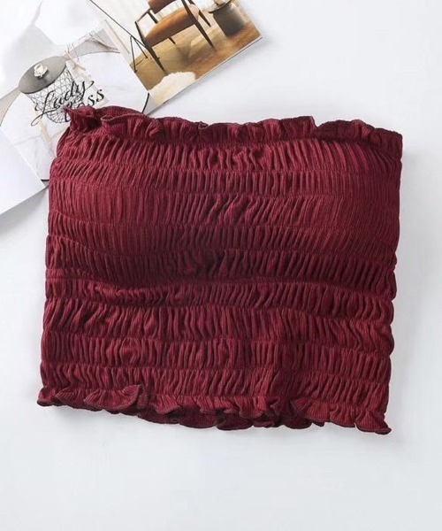 Miniministore（ミニミニストア）の「チューブトップカップ付きインナーおしゃれ（チューブトップ・レディース・グリーン/ブラック/グレー/ホワイト/ワインレッド/ライトブラウン・FREE）」の8枚目の写真