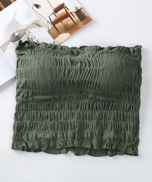 Miniministore（ミニミニストア）の「チューブトップカップ付きインナーおしゃれ（チューブトップ・レディース・グリーン/ブラック/グレー/ホワイト/ワインレッド/ライトブラウン・FREE）」の7枚目の写真